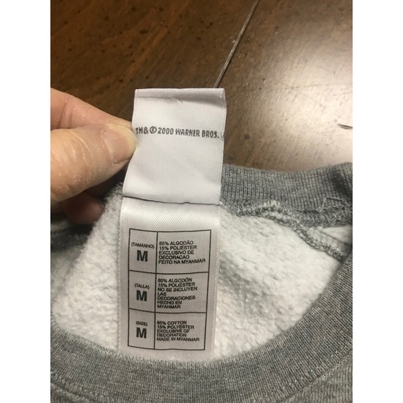 Y2K Vintage Warner Brothers Taz Devil Cartoon Character‎ Graphic Sweatshirt Med. - Picture 5 of 7